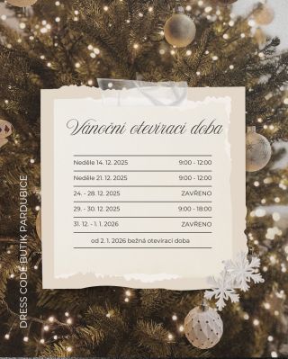Vánoční otevírací doba našeho butiku v Pardubicích 🎄 Těšíme se na vás. Krásný předvánoční čas ✨🕯️ #dresscodepardubice...